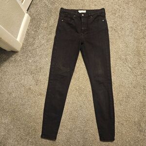 Topshop Jamie Jeans Women’s W29 L32 Black Stretchy Skinny Mid Waist